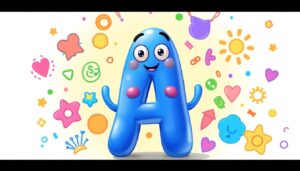 Blue Cartoon Letter A Font PNG | Graphic Design